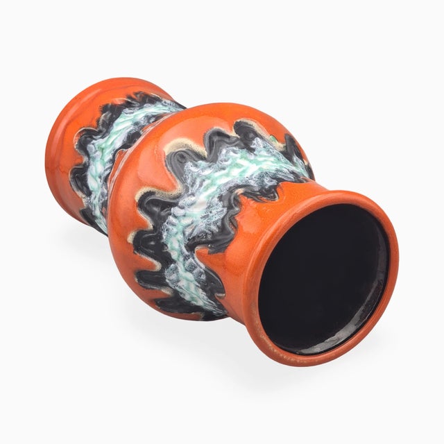 Black Large Orange Fat Lava Ceramic Model 688/30 Vase from Dümler & Breiden, West Germany, 1970s For Sale - Image 8 of 18
