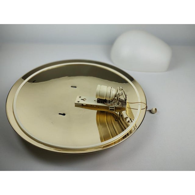 Wall Lamp in Brass and Opal Glass attributed to Wilhelm Wagenfeld, 1950s For Sale - Image 11 of 12