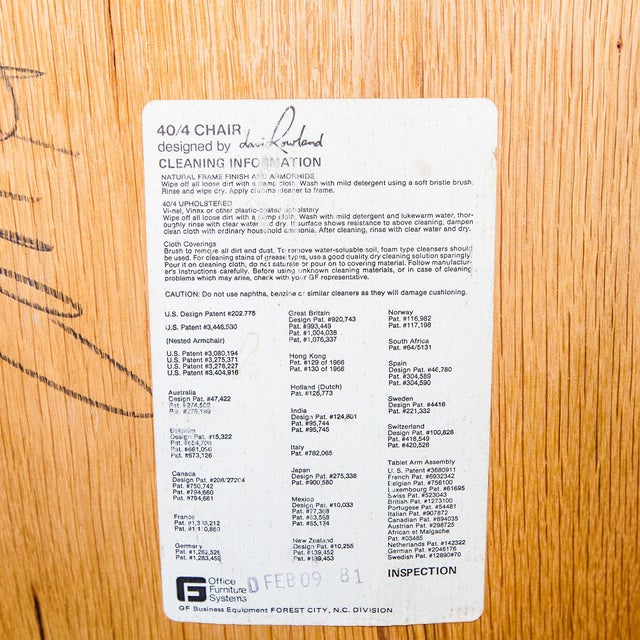 Vintage Restored David Rowland 40/4 Stacking Chairs in White Oak For Sale - Image 9 of 18