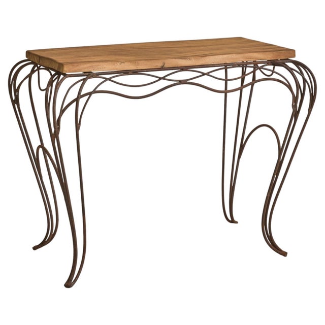 1980s French Wrought-Iron Console Table in the Manner of Andre Dubreuil For Sale - Image 12 of 12