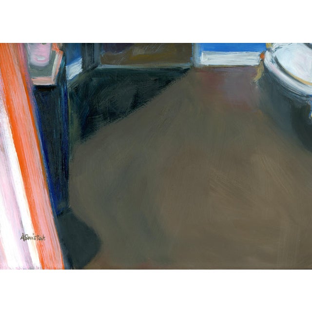 Mid-Century Modern Figure in the Next Room, Contemporary Oil Painting by Alexandra Swistak For Sale - Image 3 of 10