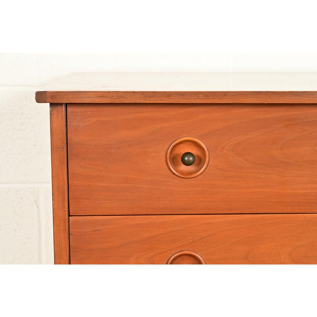 John Van Koert for Drexel Counterpoint Mid-Century Modern Sculpted Walnut Highboy Dresser, 1950s For Sale - Image 11 of 18