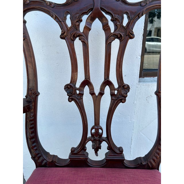 Antique Chippendale Style Armchair For Sale - Image 9 of 11