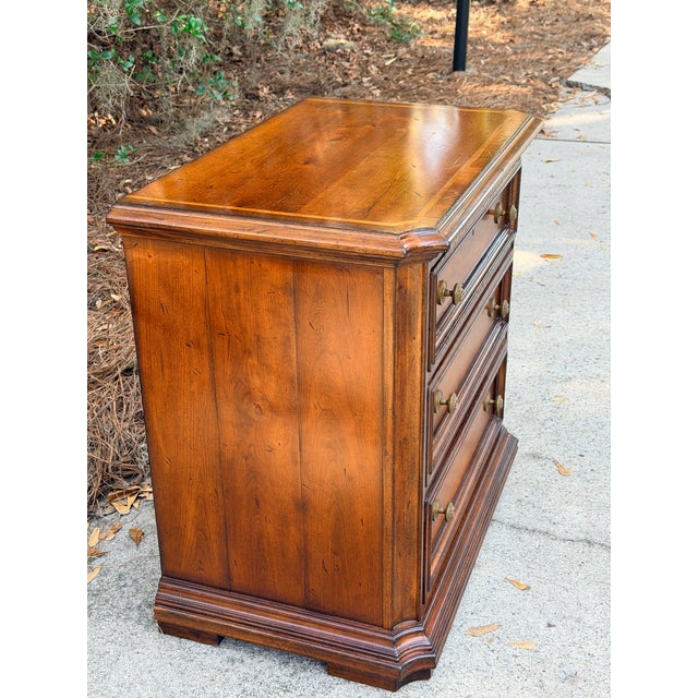 3 Drawer Burled Walnut Bachelors Chest With Inlay For Sale - Image 11 of 11