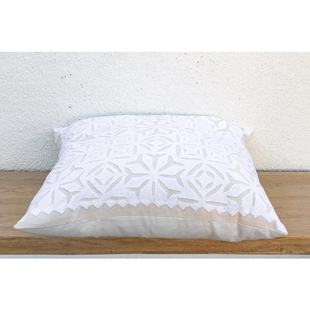 Textile Dahila Petals Appliqué Pillow Cover For Sale - Image 7 of 9