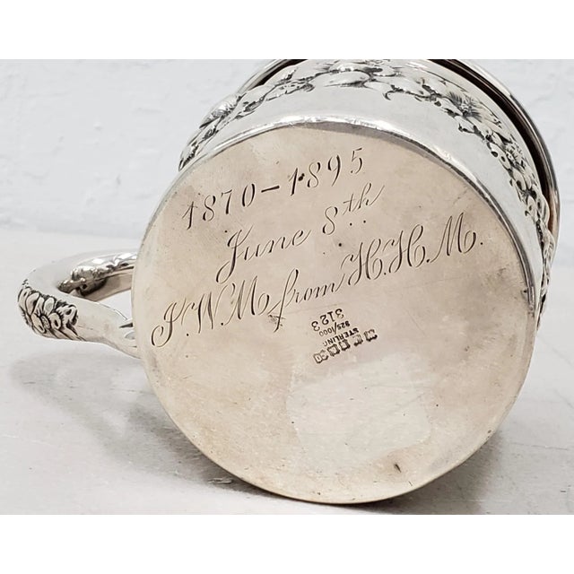 Metal Late 19th Century Sterling Silver Christening Cup W/ Floral Pattern C.1895 For Sale - Image 7 of 11