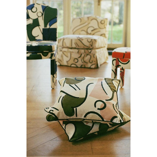Textile Pesto Felix Slipper Chairs by Ceraudo, Set of 2 For Sale - Image 7 of 8