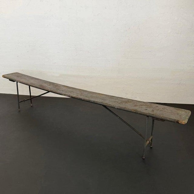 Campaign 1940s Long Industrial Us Navy Folding Nautical Campaign Bench For Sale - Image 3 of 9