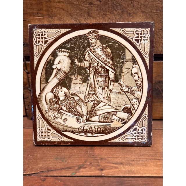 Antique Minton China Works Tile Set c.1880 Sir Walter Scott Waverley Scenes For Sale - Image 12 of 14