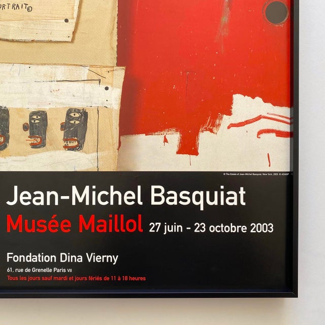 Jean Michel Basquiat Estate Vintage 2003 Framed Neo-Expressionist Paris Exhibition Poster " Dead Bird " 1985 For Sale - Image 12 of 14
