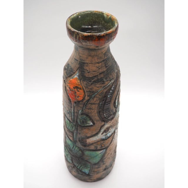 Brown Vintage Swedish Nordic Design Floor Vase by Eivor Larsson for Tilgman Keramik, Sweden, 1960s For Sale - Image 8 of 11