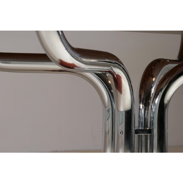 Italian Chrome and Smoked Glass Table from Guido Faleschini, 1970s For Sale - Image 13 of 18