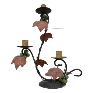 Art Nouveau Wrought Iron Candelabra, 1920s For Sale