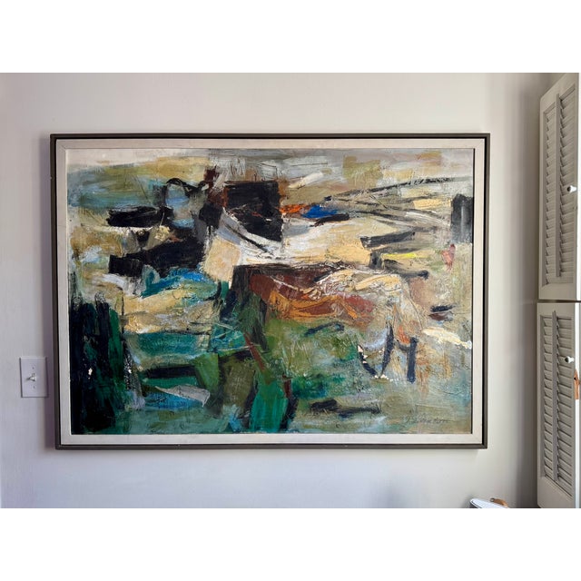 1960s 1960s Alexander Nepote "Water All Around" Oil Painting For Sale - Image 5 of 6