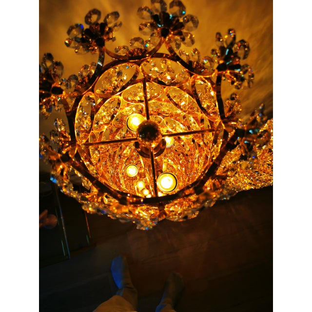 Vintage Gilt Brass and Crystal Floor Lamps from Palwa, 1960, Set of 2 For Sale - Image 6 of 18