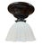 Circa 1910’s Sheffield Style Fluted Cased Glass Ceiling Flushmount For Sale - Image 4 of 6