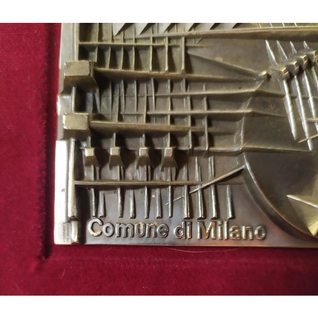 Bronze Bas-Relief Sculpture by Arnaldo Pomodoro for Johnson, 1978 For Sale - Image 6 of 11
