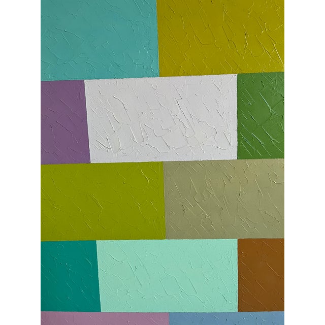 "Running .3" Abstract Geometric Color Grid, Oil Painting on Canvas by Richard Butz For Sale In Cincinnati - Image 6 of 9