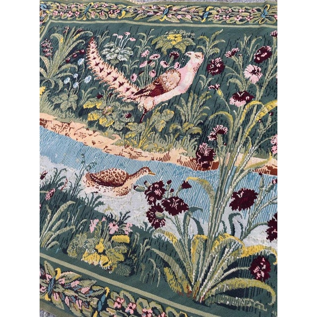 Vintage French Aubusson Style Needlepoint Tapestry, 1950s For Sale - Image 4 of 18
