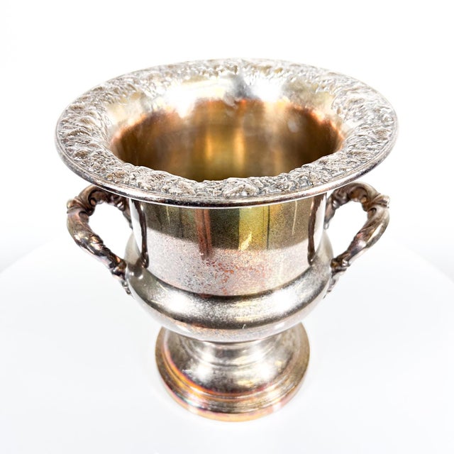 1960s Vintage Champagne Wine Bucket Repoussé Grape Silverplate For Sale - Image 12 of 12