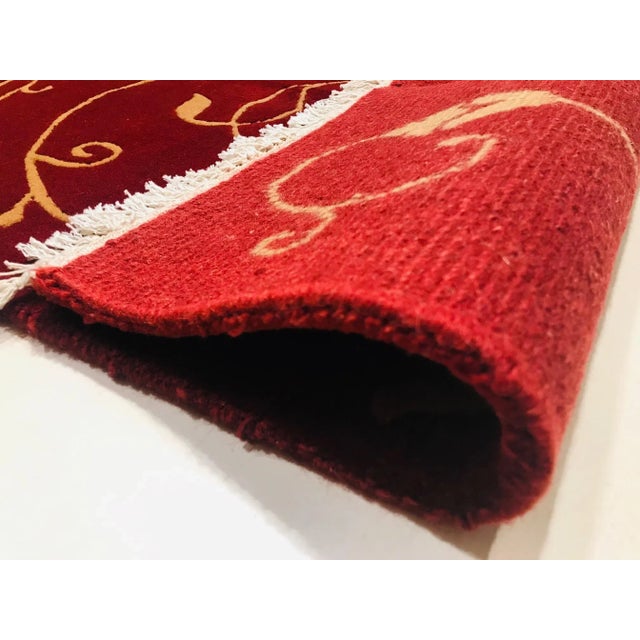 Beige Nepalese Garnet & Beige Rug, 1980s For Sale - Image 8 of 15