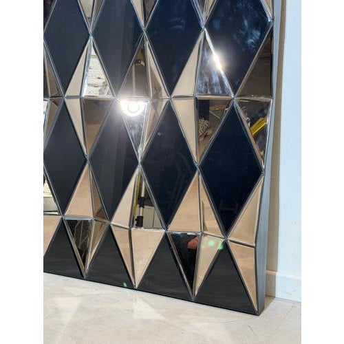 Large Sculptural Geometric Faceted Mirror Panel Prism Mirror For Sale - Image 3 of 7