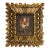 Antique Peruvian Colonial School Religious Portrait in Carved Giltwood Frame For Sale