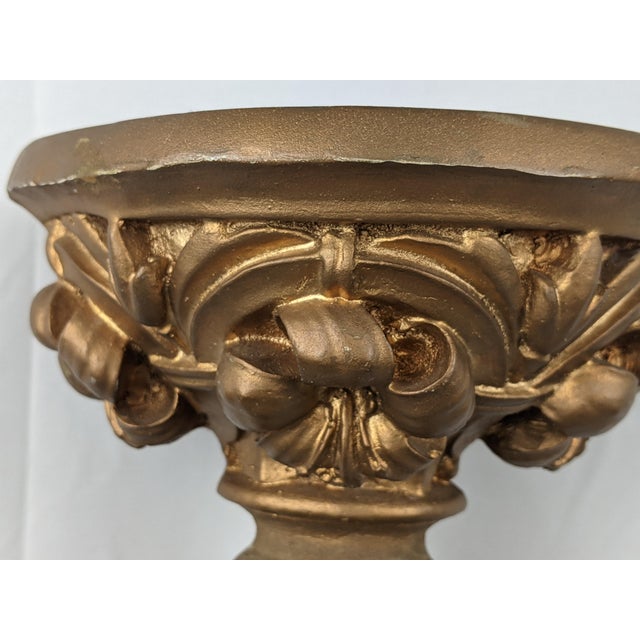 Gothic Monumental Gothic Revival Angel Pedestal Candleholder With Mythological Dragon Base For Sale - Image 3 of 16
