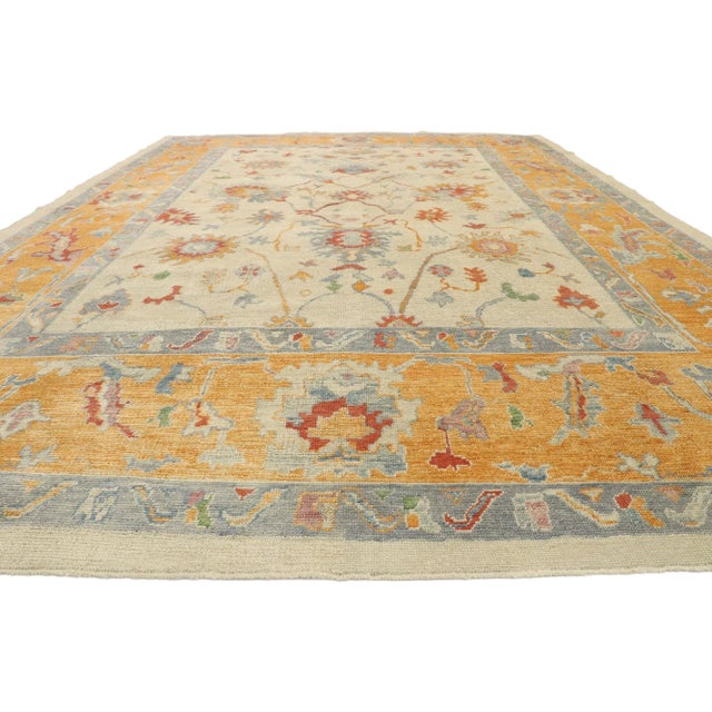 acohug＊ Oushak rug メダリオン　トルコラグ　86×58 Blue Handmade Turkish Angora Oushak 100% Silk Rug 10' 0