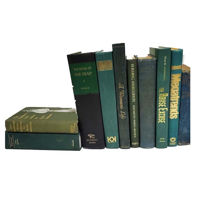 Vintage Curated Green Hardcover Decorative Books - Set of 22 For Sale - Image 4 of 5