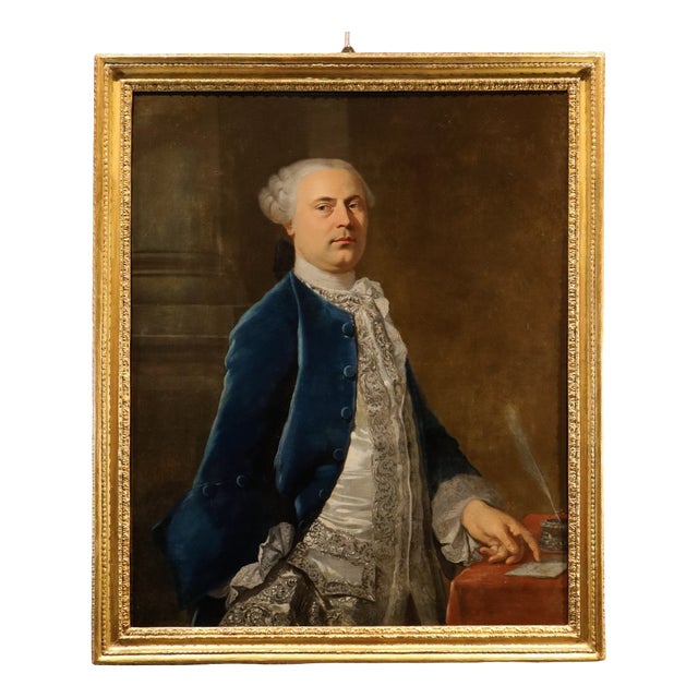 Follower of Jean-Baptiste Van Loo, Portrait of a French Gentleman, 1730, Oil on Canvas For Sale