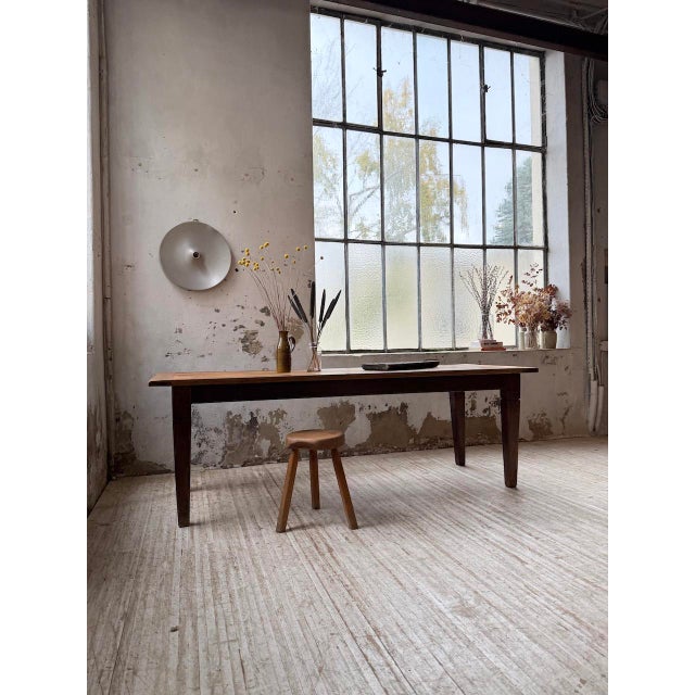 Parquet-Topped Farmhouse Table, 1900s For Sale - Image 9 of 18