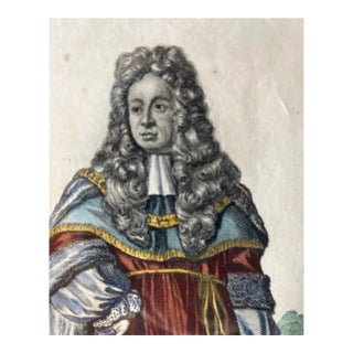 Antique Hand-Colored Engraving Parlimenti Superioris Adfessor Lord England For Sale