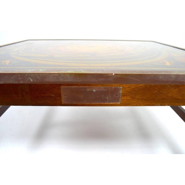 Brass Bound Coffee Table With Ptolemaic Astrological Map Surface Chairish