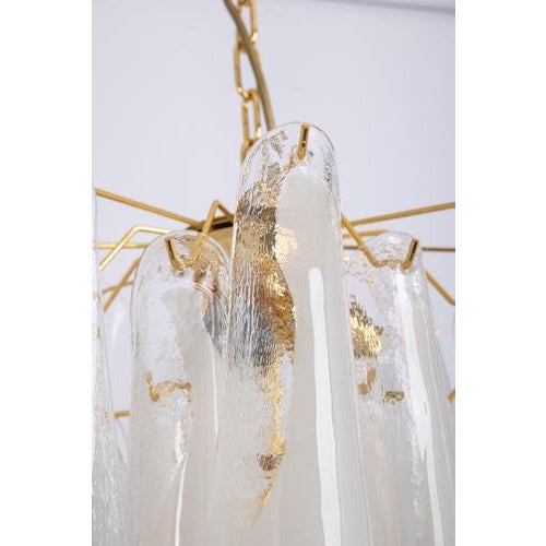 Large Murano Glass Petals Chandelier, Italy, 1980s For Sale - Image 4 of 18