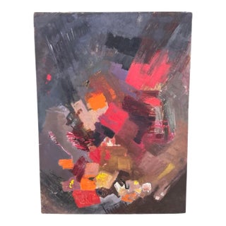 Mid 20th Century Pat Berger Abstract Expressionist Acrylic Painting on Artist Board For Sale