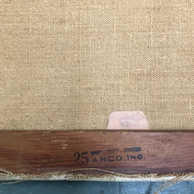 Wood 1970’s Original Impressionist Female in Chair Portrait Painting Signed For Sale - Image 7 of 7