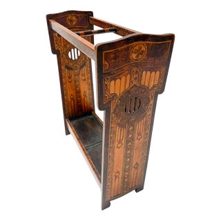 Umbrella Stand in Hand-Painted Fruitwood, 1890s For Sale