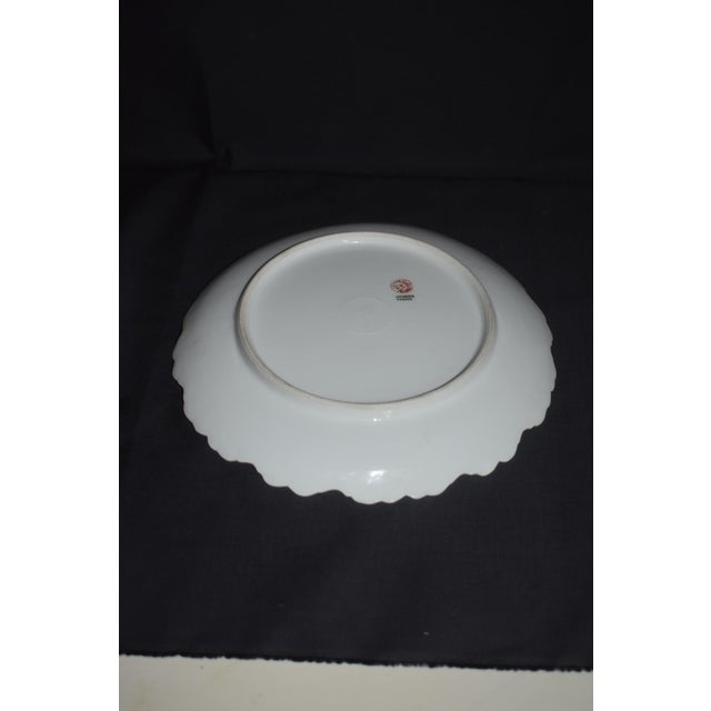 1910s Limoges B and H France Floral Garlands Dinner Plate Brushed Double Gold For Sale - Image 5 of 15