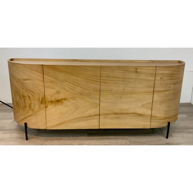 Organic Modern Curved Light Wood Sideboard Chairish