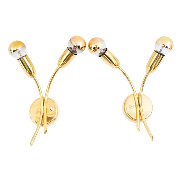 Wall Lamps by Rupert Nikoll, Vienna, Austria, 1960s, Set of 2 For Sale