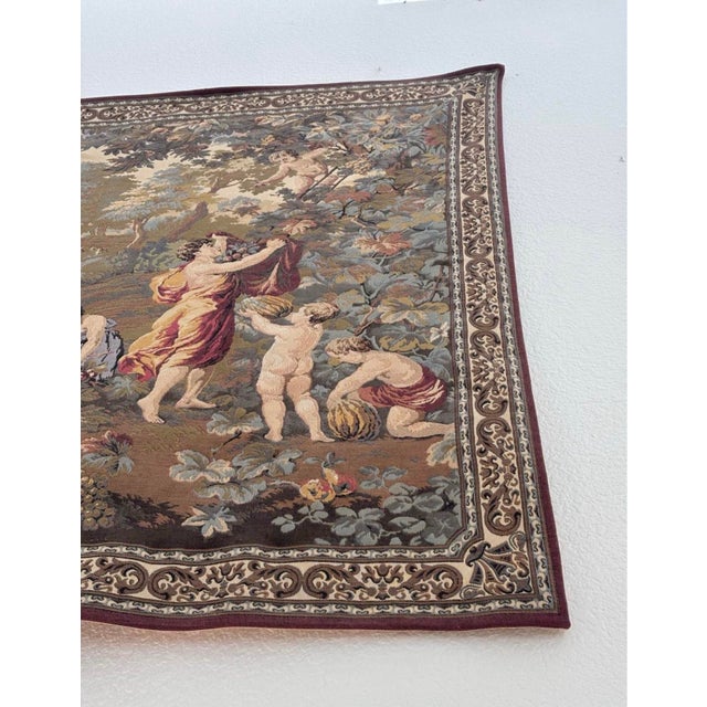 Late 20th Century Monumental Flemish-Style Figural Tapestry Wall Hanging, 12 Ft. Wide For Sale - Image 5 of 6