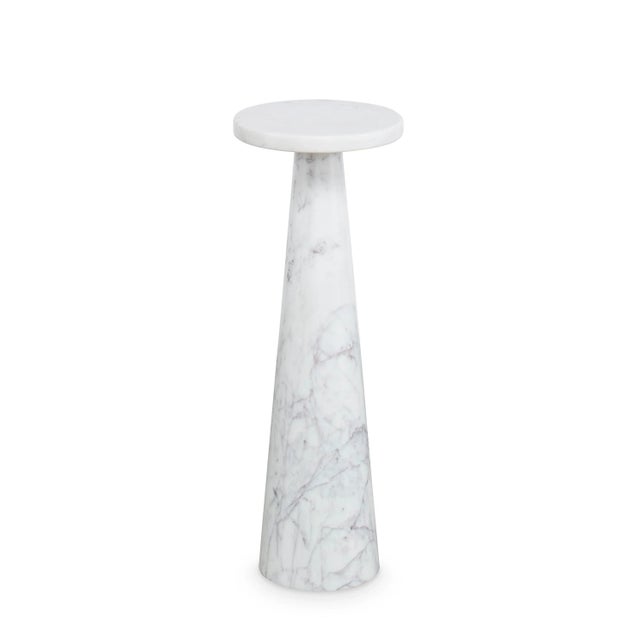Transitional Rias Carrera Marble Round Accent Table For Sale - Image 3 of 3
