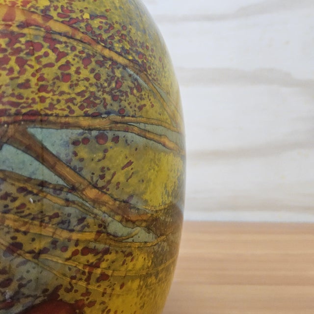 Yellow Mouth-Blown Studio Glass Vase in Yellow Tones attributed to Ioan Nemtoi, 2000s For Sale - Image 8 of 18