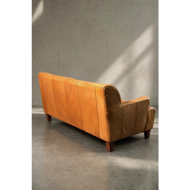 Mid-Century Modern Industrial Brown Leather 3-Seater Sofa, 1960s For Sale - Image 16 of 18