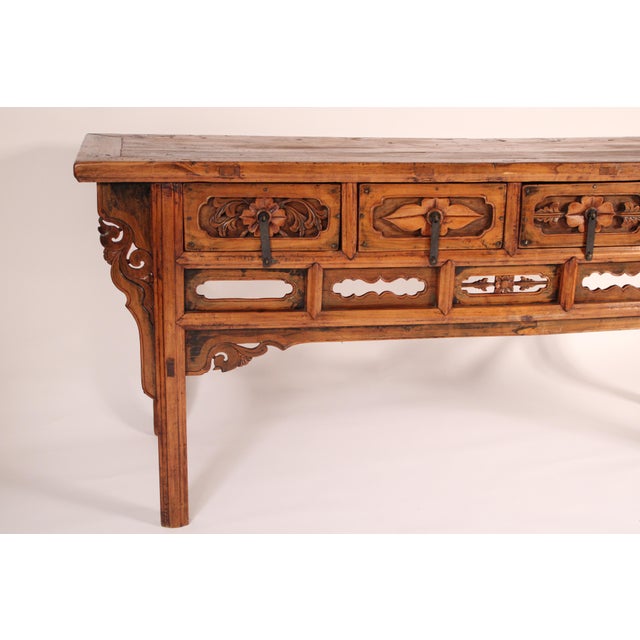 Wood Chinese Elm Wood Sideboard For Sale - Image 7 of 13