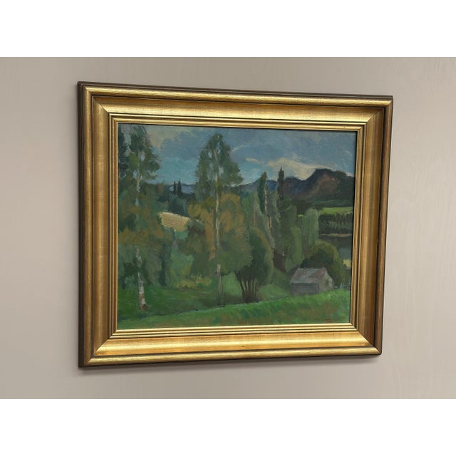 Olof Larsson, Lush Landscape, 1960s, Oil on Panel, Framed, Framed For Sale - Image 6 of 18