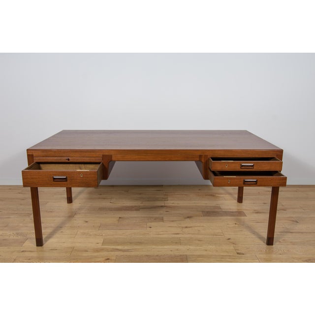 Mid-Century Teak Desk by Ejner Larsen & Aksel Bender Madsen for Willy Beck, Denmark, 1950s For Sale - Image 15 of 18