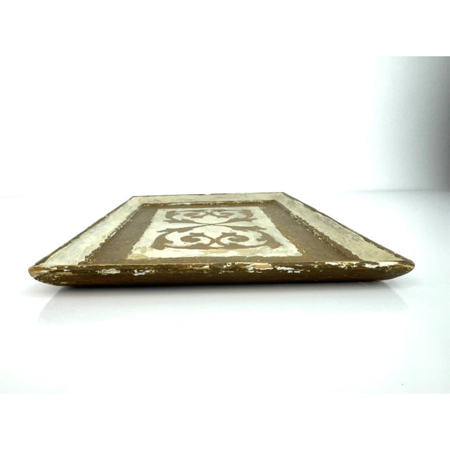 Vintage Florentia Italian Gilt & White Decorative Tray For Sale - Image 10 of 12