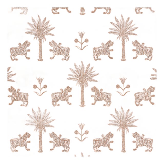 Sample - Schumacher Tiger Palm Silhouette Wallcovering In Mediterranean Spice For Sale